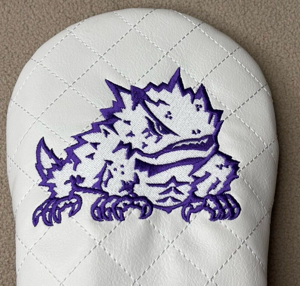 Quilt Stitch TCU Horned Frogs Golf Headcover White Purple - Picture 7 of 7
